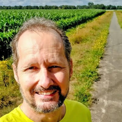 Een selfie van Pieter Raaijmakers tijdens het hardlopen